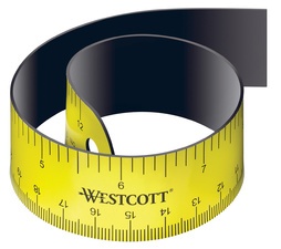 WESTCOTT Flachlineal, Länge: 300 mm, flexibel, magnetisch