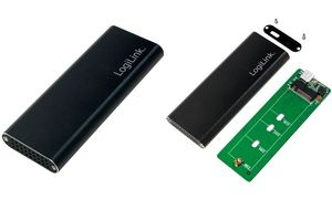 LogiLink M.2 SATA Festplatten-Gehäuse, USB 3.1, schwarz