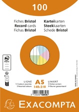EXACOMPTA Karteikarten, DIN A5, liniert, farbig sortiert