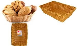 metaltex Brotkorb, rechteckig, Kunststoffgflecht, beige