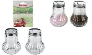 metaltex Salz- und Pfefferstreuer, Glas, 2er Set