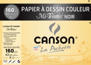 CANSON Zeichenpapier Mi-Teintes, DIN A3, schwarz