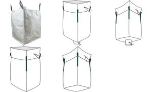 dm-folien Big Bag mit Schürze & Auslauf, 900 x 900 mm, weiß