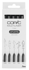 COPIC Fineliner MULTILINER, schwarz, 5er Set