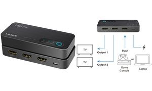 LogiLink 4K/60 Hz HDMI Splitter, 2-fach, schwarz