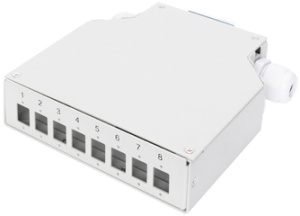 DIGITUS Hutschienen Spleißbox für 8 LC/DX Kupplungen, grau