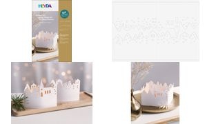 HEYDA Lichtdorf-Bastelset Leporello, Karton, weiß, 130 mm