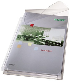 LEITZ Maxi Prospekthülle mit Klappe, A4, PVC, genarbt