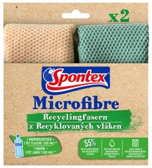 Spontex Mikrofasertuch aus Recyclingfasern, 2er Pack