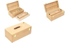 kangaro Künstler-Utensilienbox, 2 Etagen, Buchenholz