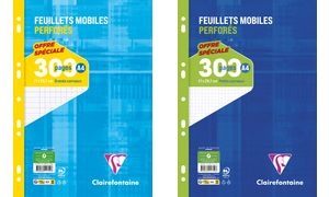 Clairefontaine Feuillets mobiles perforés, A4, seyès