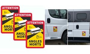 IWH Toter-Winkel-Magnet + Aufkleber "Angles Morts", 3-teilig