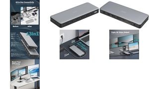 DIGITUS Docking Station, USB-C, 13-Port, grau / schwarz