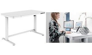 DIGITUS Sitz-Steh-Schreibtisch, (B)1.200 mm, weiß