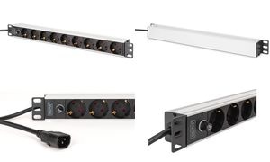 DIGITUS 19" Steckdosenleiste, Aluminium, 9-fach