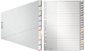 LEITZ Kunststoff-Register, blanko, A4 Überbreite, 12-teilig