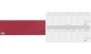Glocken Tischkalender "Querterminbuch", 2025, rot