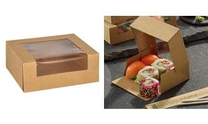 PAPSTAR Sushibox "pure", Maße: 120 x 100 x 45 mm, braun