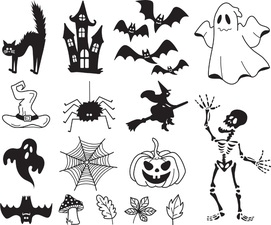 HEYDA Motivstempel-Set "Halloween", in Klarsicht-Box