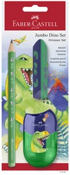 FABER-CASTELL Schreibset Dino Jumbo, grün, 3-teilig