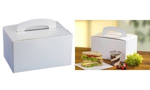 PAPSTAR Lunch-Box eckig, mit Tragegriff, weiß