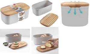 metaltex Brotkasten Bready mit Schneidebrett-Deckel