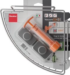 metaltex Eckregal Reflex LUXY & VacuumFix, silber