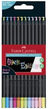 FABER-CASTELL Dreikant-Buntstifte Black Edition, 12er Etui