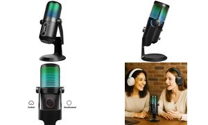 LogiLink USB Mikrofon mit RGB-Licht,Cardioid/omnidirektional