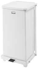 Rubbermaid Tret-Abfalleimer Stahl-Defender, 24 Liter, weiß