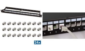 LogiLink 19" Modular Keystone Patch Panel EconLine, 24 Port