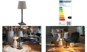 Securit Akku LED-Tischleuchte MILANO, schwarz/taupe