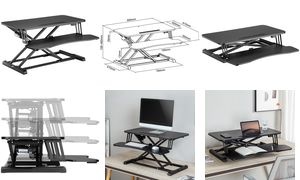 LogiLink Sitz-Steh Workstation mit Tastaturablage,elektrisch