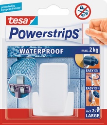 tesa Powerstrips Rasierhalter "WAVE" WATERPROOF, weiß