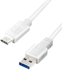 LogiLink USB 3.2 Kabel, USB-A - USB-C Stecker, 0,5 m, weiß