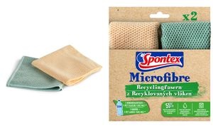 Spontex Mikrofasertuch aus Recyclingfasern, 2er Pack