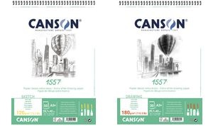 CANSON Zeichenpapierblock 1557, DIN A4, 120 g/qm, 50 Blatt