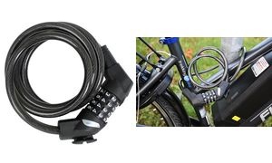 FISCHER Kabel-Fahrradschloss, Länge: 1.200 mm, schwarz