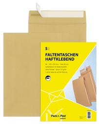 MAILmedia Faltenversandtasche B4, ohne Fenster, braun