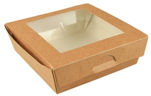 PAPSTAR Feinkostbox "pure", eckig, 1.500 ml, braun