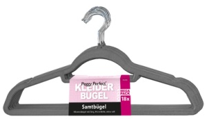 Peggy Perfect Kleiderbügel "Samtbügel" mit Steg, 18er Pack