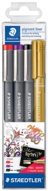 STAEDTLER Pigmentliner, 3er Set +GRATIS Metallic-Marker,Etui