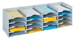 PAPERFLOW Sortierstation Formularbox, 20 Fächer, grau