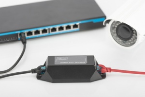 DIGITUS Gigabit PoE + Extender, 100 m, Farbe: schwarz