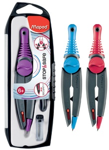 Maped Zirkelkasten Stop & Safe mit Adapterring, blau