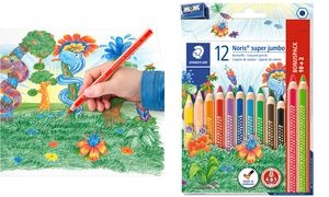 STAEDTLER Dreikant-Buntstift Noris super jumbo, 10+2