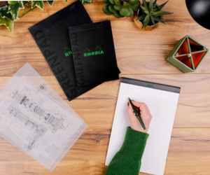 RHODIA Notizblock GREENPAD, DIN A4, kariert, schwarz