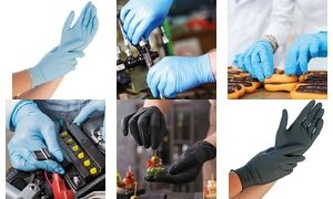 HYGOSTAR Nitril-Handschuh EXTRA SAFE, M, blau, puderfrei