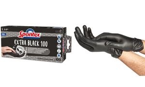 Spontex Vinyl-Handschuh Extra Black, Größe M, schwarz