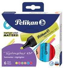 Pelikan Textmarker 490, 4er Etui, farbig sortiert